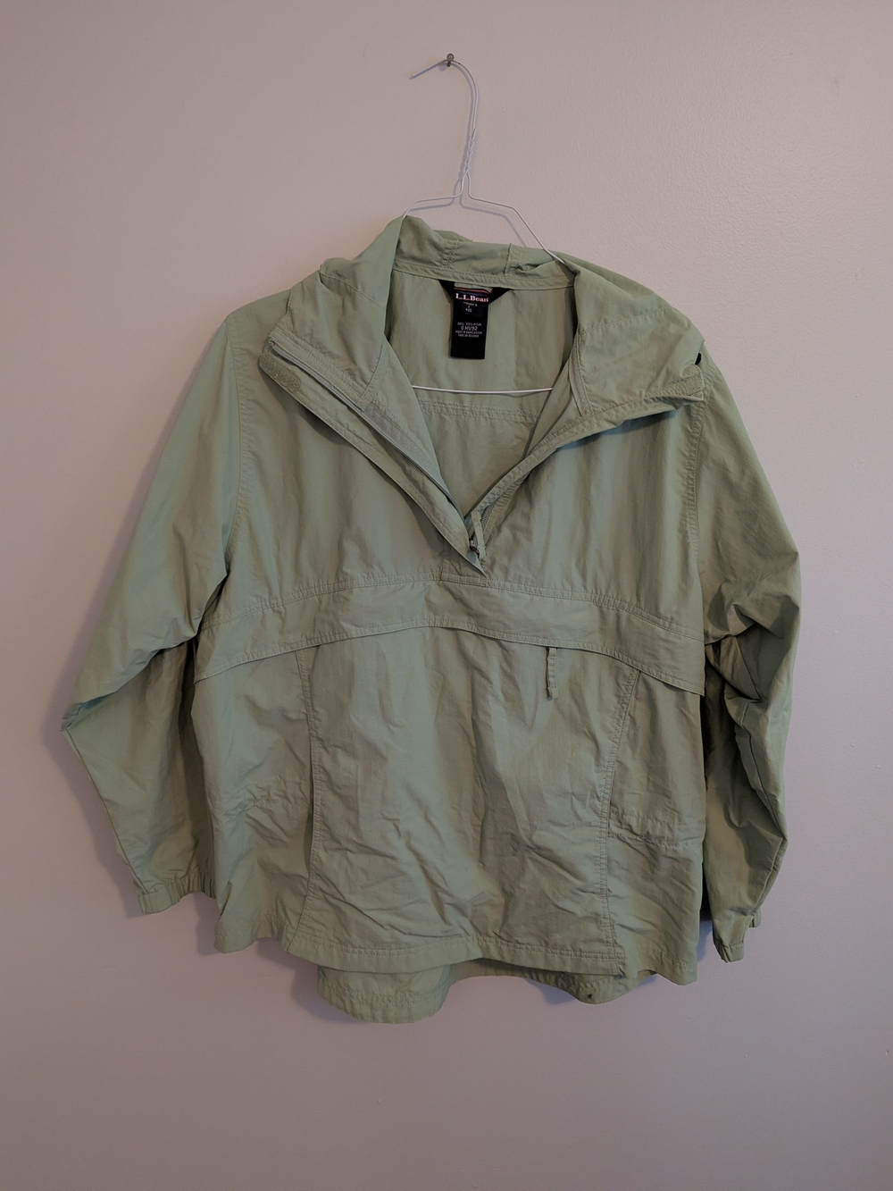 L.L. Bean Light Sage Pullover Anorak Jacket